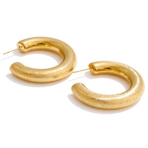 JINYOU 913 Allergie verhindern Hochwertige Metall gebürstete Edelstahl Vielseitige Schmuck Minimalist ische C-Form Ungewöhnliche Creolen - Product Image 1