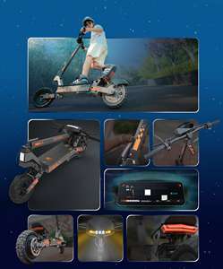 Scooter Todoterreno G2 para Desplazamientos, Batería de Litio de 48V 15Ah, Neumático de 10 Pulgadas, Motor de 200W, Alcance de 55 km, Freno de Disco Doble, Plegable - Product Image 5