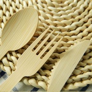 Juego de Cubiertos Desechables de Bambú a Precio de Fábrica, Incluye Elegante Tenedor, Cuchillo y Cuchara para Postre, Ideal para Picnic y Camping al Aire Libre - Product Image 4