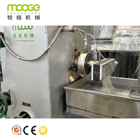 Machine de fabrication de granulés plastiques à vis simple 500 kg/h avec moteur PLC pour fibres PET, tissus et fils