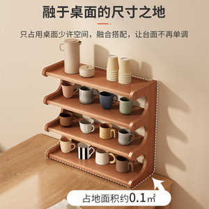 Wooden Multi Tier Desk Organizer Wall Mounted Storage Rack For Office Student Dormitory Rental Apartment - Product Image 3