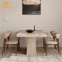Table ronde beige nordique Wabi Sabi pour 6 personnes, confortable pour la maison, l'hôtel, l'appartement ou la villa, meubles de salle à manger