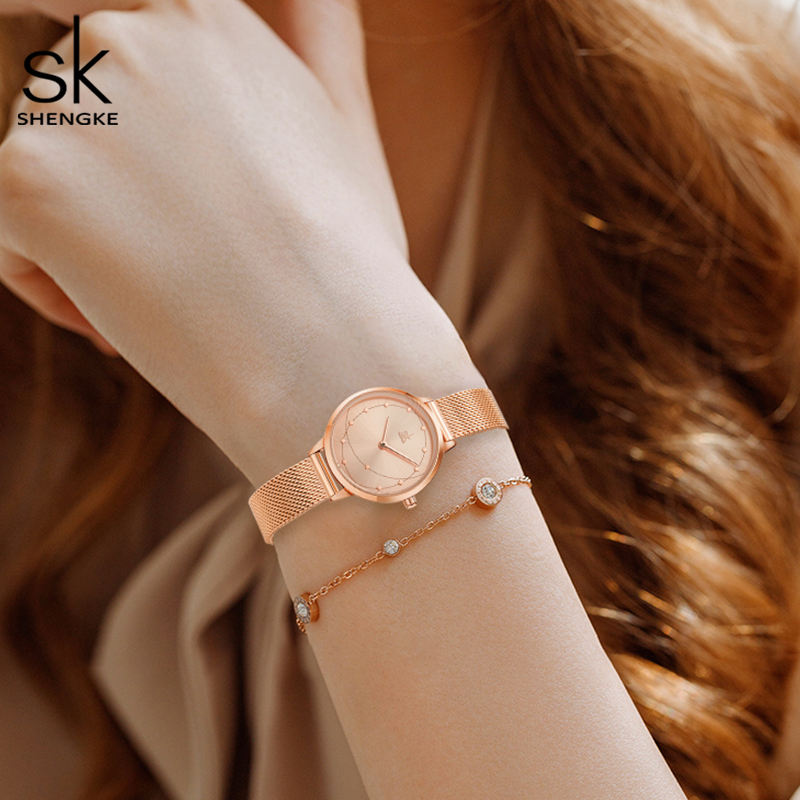 Montre-bracelet en maille or Rose pour femme, bijou de luxe, mouvement à  Quartz, modèle japonais, K0142L, tendance 2035