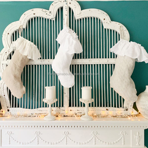 Bán Buôn Shabby Chic Giáng Sinh Trang Trí Sọc Xù Lanh Giáng Sinh <span class=keywords><strong>Stocking</strong></span> - Product Image 6