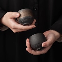 Tasse à thé Kung Fu en céramique artisanale style ancien BAIKE, 80 ml, écologique, petite tasse individuelle, ensemble de thé rétro