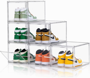 Trong Suốt Acrylic Giày Tổ Chức Hộp Rõ Ràng Acrylic Hộp Giày Tổ Chức Stackable Giày Lưu Trữ Hộp Cho Sneaker Khởi Động - Product Image 5