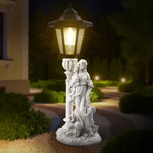 Angelo madre e bambino giardino statua-elegante decorazione interna/esterna con elegante angelo che tiene il bambino - Product Image 1