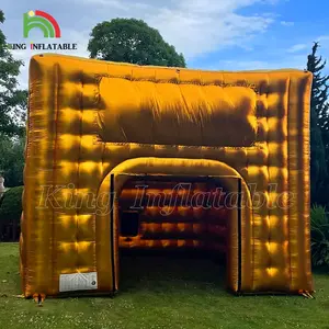 Outdoor Event Party Aufblasbares kubisches Zelt Indoor Photo Booth Blow Up Gold würfel zelte