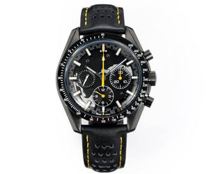 Reloj Mecánico Luminoso de Alta Calidad, Resistente al Agua hasta 100 m, Diseño Clásico con Combinación de Negro y Amarillo, Estilo Luna - Product Image 1