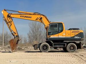 Excavatrice sur pneus Hyundai210w-9T de 21 tonnes, machine de construction Hyundai d'occasion, excavatrice Hyundai 210W d'occasion - Product Image 4