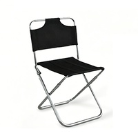 Chaise pliante d'extérieur en alliage d'aluminium, style glamping, ultra-légère et portable, pour la pêche, la file d'attente et comme siège de métro avec dossier