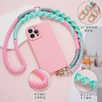 Dragonne de téléphone en polyester, cordon personnalisé en nylon, sangle de cou, chaîne de téléphone avec logo, breloque en nylon