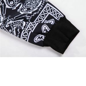 Ensemble de survêtement d'hiver pour homme, imprimé par transfert thermique, coupe-vent, en polaire, style streetwear, 2 pièces, avec pantalon et veste - Product Image 5