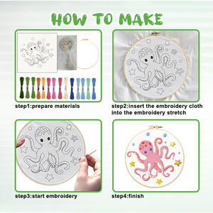 Facile à <span class=keywords><strong>apprendre</strong></span> <span class=keywords><strong>d</strong></span>ébutant bricolage artisanat chien et fleur Kit de <span class=keywords><strong>broderie</strong></span> motif de <span class=keywords><strong>broderie</strong></span> animal 8 pouces Kit <span class=keywords><strong>d</strong></span>'<span class=keywords><strong>art</strong></span> de <span class=keywords><strong>broderie</strong></span> avec cerceau - Product Image 2