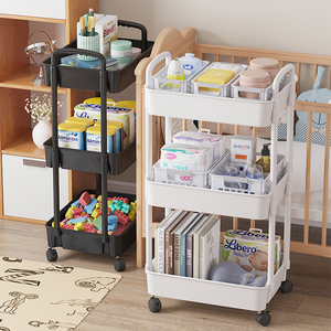 Modern Design Thick Salon Trolley Cart Storage Holders & <b>Racks</b> Swivel Wheels Top Drawer Cart 3-Tiered Iron <b>Rolling</b> Trolley - Product Image 4