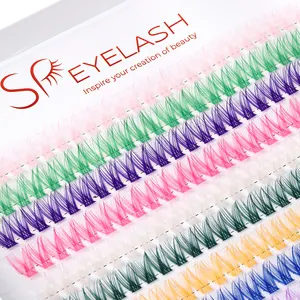 SP EYELASH, pestañas postizas coloridas, pestañas de banda suave Diy de color natural, Kits DIY de pestañas, pestañas precortadas de seda de color coreano Diy