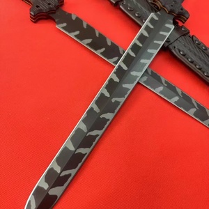 Couteau de poche tactique noir de haute qualité, en acier inoxydable, pour la survie en plein air, avec manche G10 et étui en caoutchouc, fabrication DIY OEM - Product Image 6