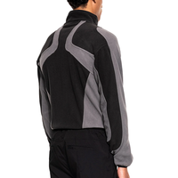 Veste polaire double face personnalisée pour homme, avec blocs de couleur, fermeture éclair intégrale, col montant, patchwork, coupe-vent, pour sports de plein air
