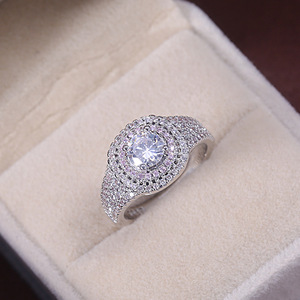 Anello da Donna con Micro Pavé di Zirconi Rosa, Gioiello per Matrimonio, Fidanzamento, Uso Quotidiano e Feste, Idea Regalo - Product Image 5