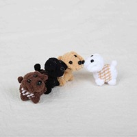Adorable porte-clés amigurumi en peluche tricotée, chien chiot en fil crocheté, pendentif pour sac à dos, sac à main, porte-clés animal charmant