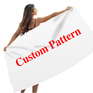 Serviette de plage en microfibre personnalisée avec logo – Séchage rapide, anti-sable, motif tropical, commande en gros - Product Image 2