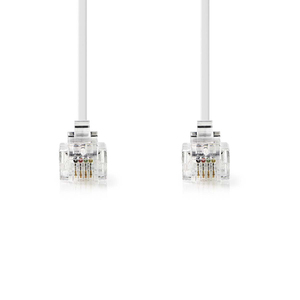 Câble de télécommunication RJ11 mâle vers RJ11 mâle 10m blanc - Product Image 2