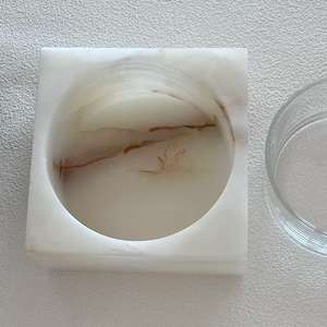 Stonekoc bianco pietra di onice Calacatta in marmo viola pietra naturale vuoto portacandele tazze vasetto ambiente Vintage ornamento - Product Image 4