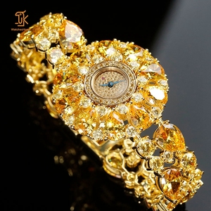 Relojes de cuarzo de alta calidad para mujer, correa de reloj de joyería, reloj de cuarzo de diamante Nano espinela con incrustaciones de plata - Product Image 4