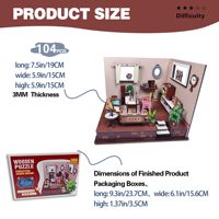Puzzles de construction miniatures en bois 3D DIY, kits de maison de poupée miniature avec salon confortable, décoration artisanale pour la maison