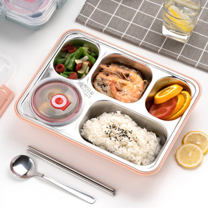 DH Kids Lunch Box Stainless Steel Bento Box Leak-proof School Lunch Box Children Food Container