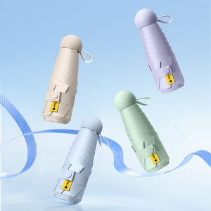 Vente en gros Mini 5 Parapluie Pliant Portable Petite Capsule Femmes Parapluie Revêtement Noir Parasol Parapluie <span class=keywords><strong>avec</strong></span> Impression du Logo - Product Image 2