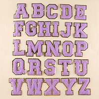 Patchs en chenille à paillettes en gros, grandes lettres brodées thermocollantes, patchs en chenille à paillettes blanches de créateur pour vêtements