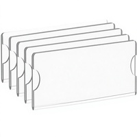 Support mural rectangulaire en acrylique Richboom pour plaque nominative, 2x8 pouces, lot de 5, cadre transparent avec bandes adhésives, pour plaques de porte, maison et bureau