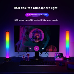 Barre lumineuse LED intelligente à contrôle vocal RGB, synchronisation musicale, ambiance lumineuse, 360 degrés, design moderne, lumières d'ambiance rythmiques, USB - Product Image 4