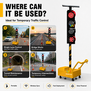 Semáforo Portátil de 200 mm con Energía <span class=keywords><strong>Solar</strong></span>, IP55, Control Remoto Inalámbrico, Señal de Seguridad para Construcción de Carreteras - Product Image 5