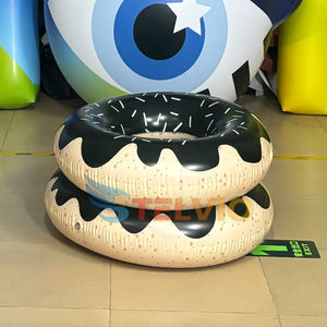 Şişirilebilir Donut Şeklinde Balon Plaj Partisi Fikirleri Reklam İçin Dev Şişirilebilir Dondurma Hamburger Yiyecek Modeli - Product Image 4