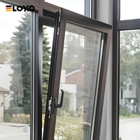Eloyd Fenêtres à battants minces en aluminium de haute qualité Ouragan Impact Tilt Turn Glass Steel Swing Open Louver Curtain Villas Houses