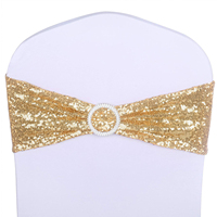 Ceintures de chaise à paillettes extensibles, bandes de chaise pour hôtel, réception, fête, événement, couverture de chaise, décoration