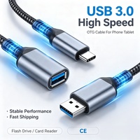 Adaptateur USB C OTG FYX Stock Type-C vers USB 3.0, câble USB OTG pour téléphone, tablette, clé USB, lecteur de carte, clavier, souris