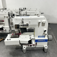 Machine à coudre industrielle à 12 aiguilles VC008 JUKKY pour ceintures, idéale pour les vêtements de sport en tricot élastique et les sous-vêtements, ensemble complet avec table et moteur