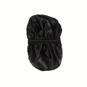 Soft Satin Silky Sleep Bonnet Elastic Wide Band Double Layer Sleep <b>Wraps</b> Bonnet Custom Logo Women Nightcap Wholesale - Product Image 4