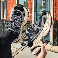 Chaussures de course décontractées d'hiver pour hommes, style papa, épaisses, respirantes, amortissantes, pour adolescents et collégiens - Antidérapantes, résistantes à l'usure, en PU