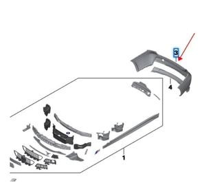 51128056497 per <span class=keywords><strong>BMW</strong></span> Serie 3 <span class=keywords><strong>F30</strong></span> <span class=keywords><strong>Paraurti</strong></span> Posteriore a 4 Fori - Product Image 2