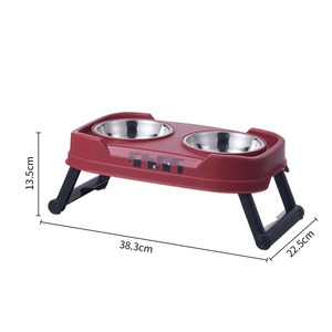 Bol double surélevé pliable vintage - Réglable sur 3 niveaux - Vente en gros - Product Image 1