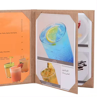 Porte-menus en cuir PU personnalisé, format A4, porte-menus d'hôtel, couverture de menu 6 pages pour restaurant