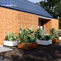 Jardinières en aluminium thermolaqué personnalisées, robustes, rectangulaires, en métal, pour aménagement paysager commercial en gros