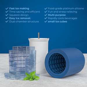 Moule à glace en silicone 2-en-1 écologique sans BPA, nouvelle version améliorée, avec couvercle, pour une fabrication rapide de glace, outils portables et pratiques pour la crème glacée - Product Image 4