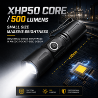 Lampe de poche LED XHP50 EDC, torche de poche 500LM, Mini lampe rechargeable 16340, Zoomable, pour le camping, la randonnée, les situations d'urgence en plein air