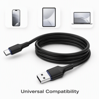 Câble USB-C 100W Super Rapide 5A en TPE, Longueur 2M, pour iOS et Ordinateur, Design Audacieux