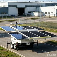 Özelleştirilmiş LOGO Renkli Monokristal Silikon Güneş Panelleri 6*150W LED Taşınabilir Yol Bahçe Kullanımı Mobil Römork Tek Parça